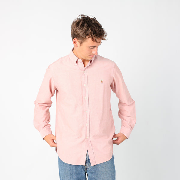 Peach 90s Polo Ralph Lauren Long Sleeve Shirt (L)